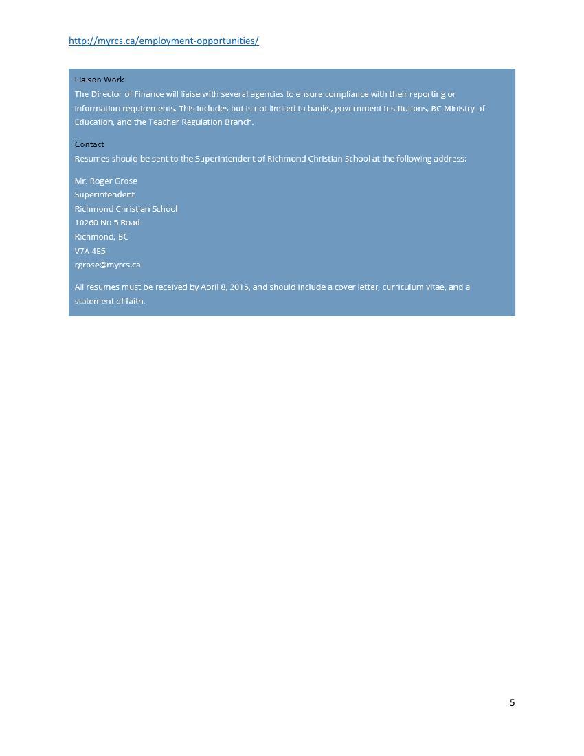Job Description   RCS DoF 2016